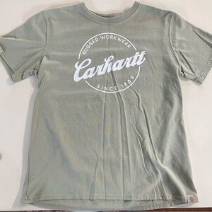 Carhartt Sage Green Tee with White Logo